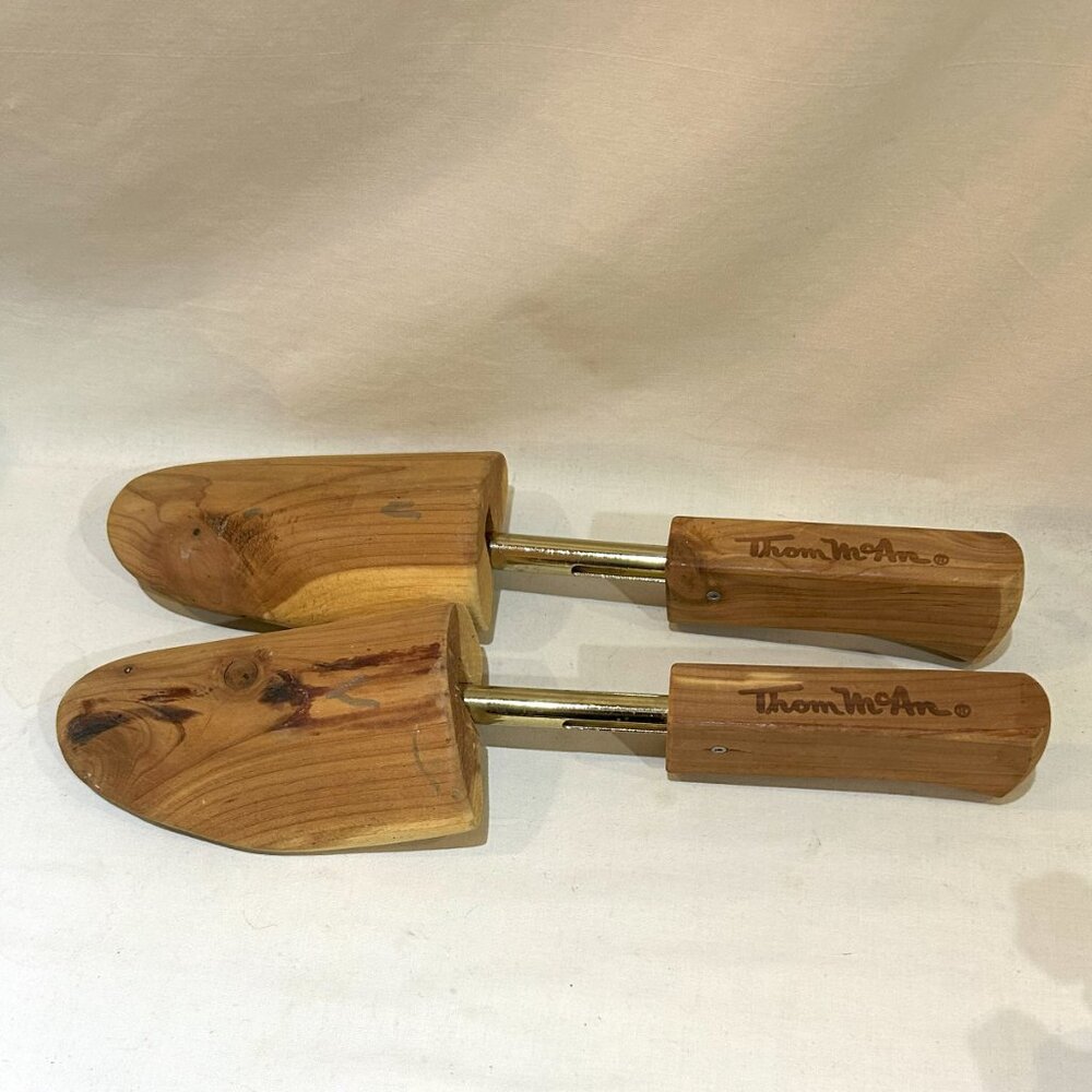 Pair Vintage Thom McAn Shoe Keepers Rochester Wooden Shoe Trees Stretchers